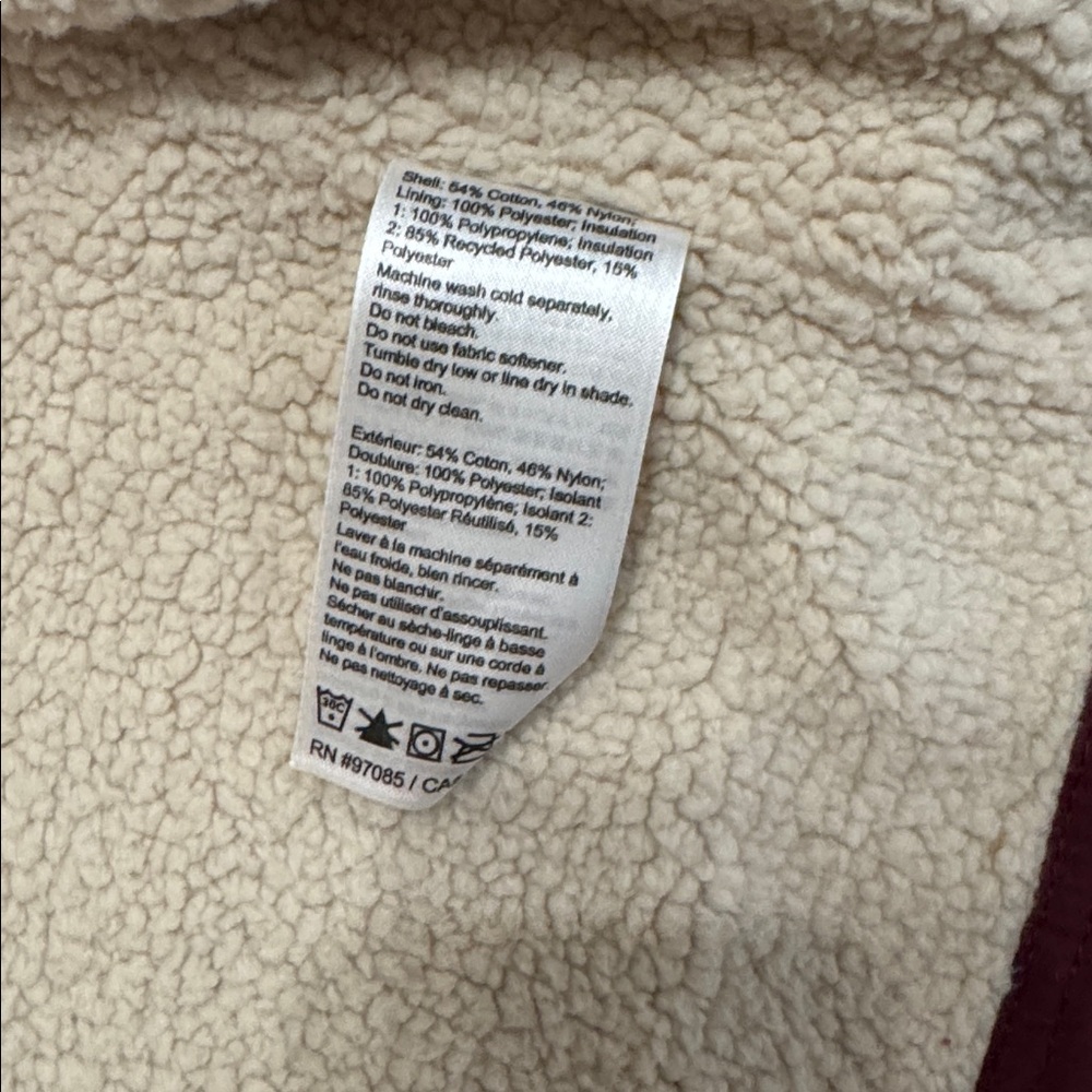Outdoor Research Lined Chore Jacket Burgundy Sherpa Lined Utility Coat Small - Picture 8 of 10